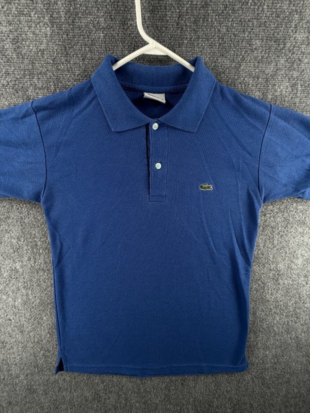 Lacoste Short Sleeve Polo Shirt Men Croc Logo Cotton Blue Size 4 Preppy Adult